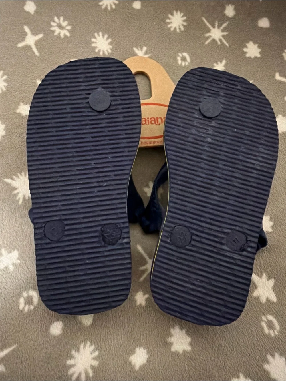 Havaianas Kids Navy Flip Flops with Brazilian Flag Accent